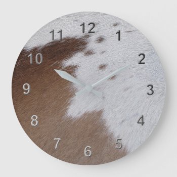 Cowhide Large Clock by Impactzone at Zazzle