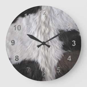 Cowhide Large Clock