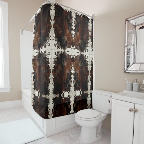 Cowhide patchwork Print Shower Curtain