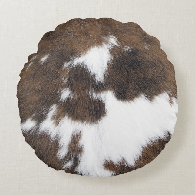 Cowhide Round Pillow (Front)