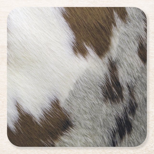 Cowhide Square Paper Coaster (Front)