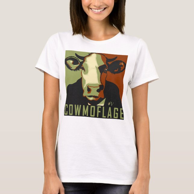 Cowmoflage Fun Pop Art Inspired Cow Tshirt (Front)