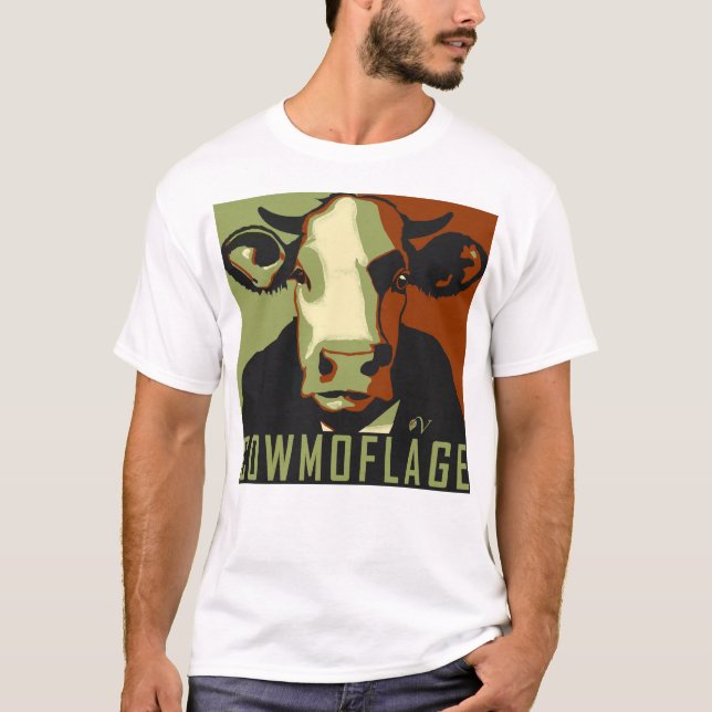 Cowmoflage Fun Pop Art Inspired Cow Tshirt (Front)