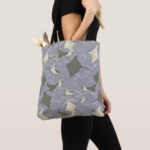 Cownose Stingray Ocean Pattern Tote Bag
