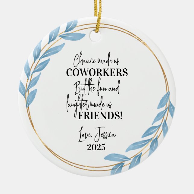 Coworker Best Friend Christmas Ornament Gift (Front)
