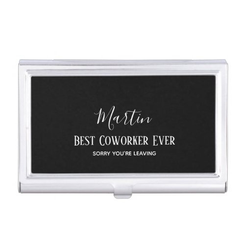 Coworker Boss Leaving ADD Funny Quote Custom Business Card Case
