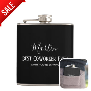 Coworker Boss Leaving ADD Funny Quote, Custom Flask