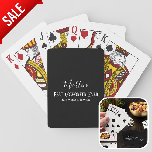 Coworker Boss Leaving ADD Funny Quote Custom Playing Cards