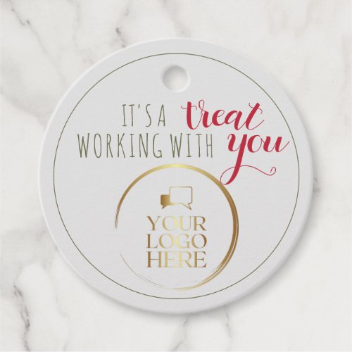 Coworker Christmas Business Logo Gift tag label