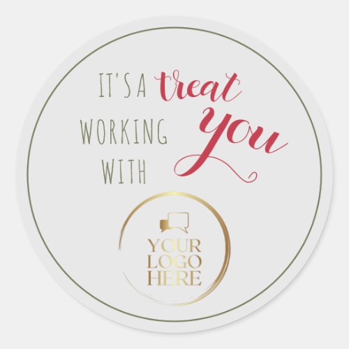 Coworker Christmas Simple Business Logo Gift label