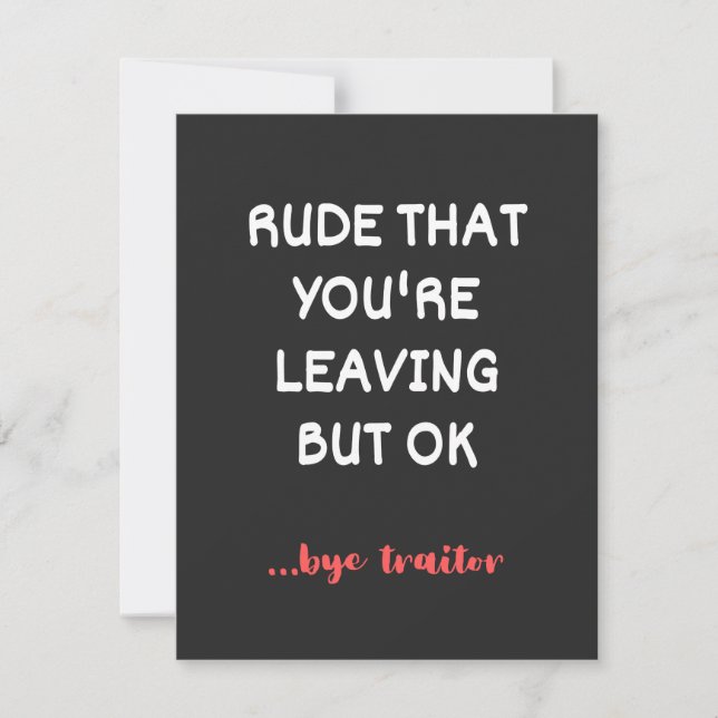 Coworker Coffee Mug - Rude That You're Leaving Thank You Card (Front)