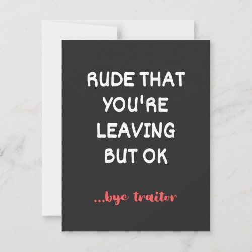 Coworker Coffee Mug _ Rude That Youre Leaving Thank You Card