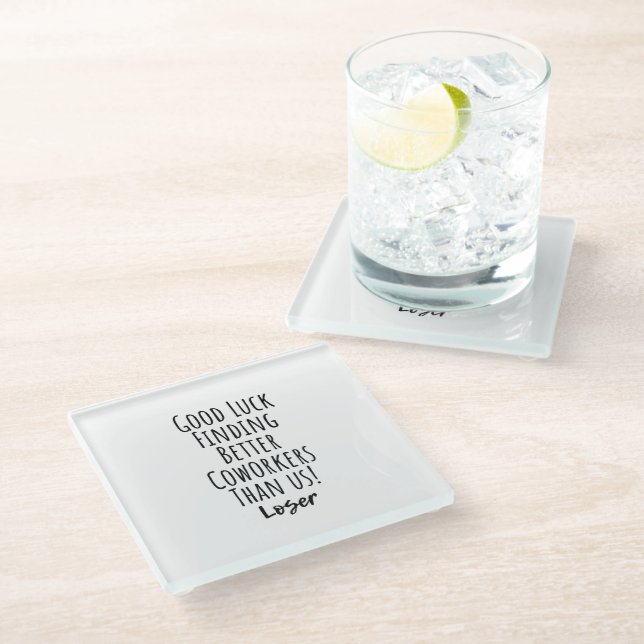 coworker, colleague, farewell, good luck T-Shirt K Glass Coaster (Angled)