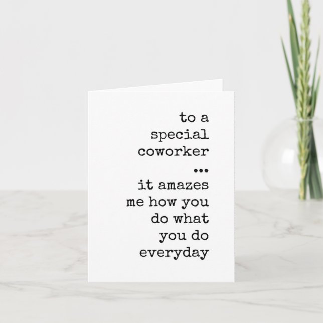 Coworker, Employee, Appreciation, Simple Card (Front)