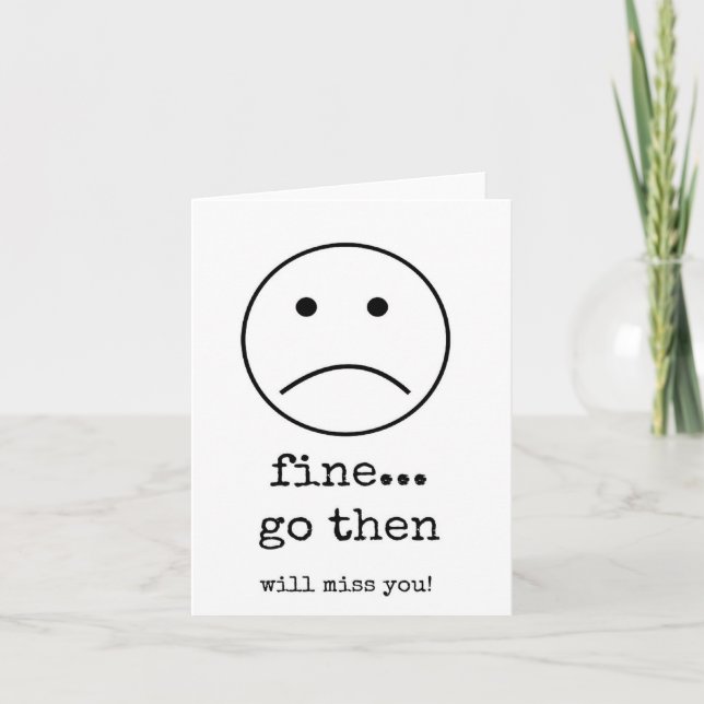 Coworker, Employee, Staff, Leaving, Will Miss You Card (Front)