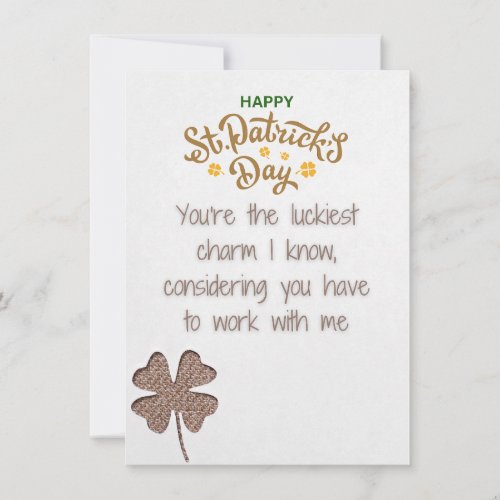 Coworker _ Funny St Patricks Day Greeting Card