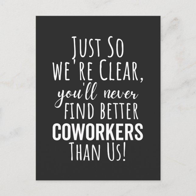 Coworker Goodbye | Coworker Moving | Leaving Gift Holiday Postcard (Front)