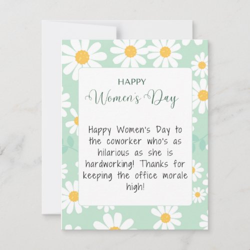 Coworker Happy Womens Day Card