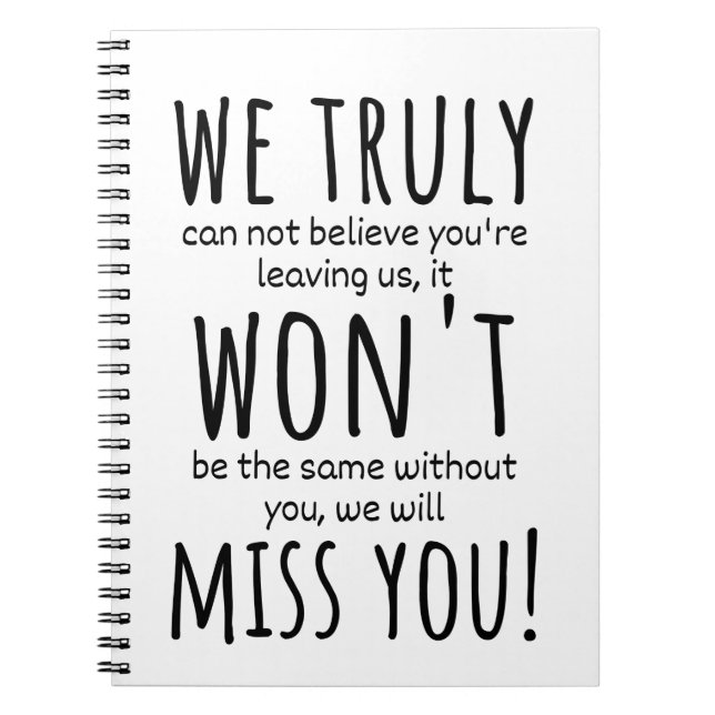 coworker leaving for women, coworker leaving notebook (Front)