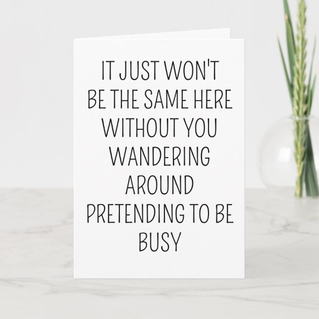 Coworker Leaving Gift Happy Retirement Going Away Card (Front)