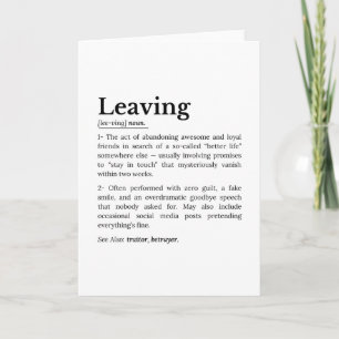 Coworker Leaving: Office Farewell Humor Card