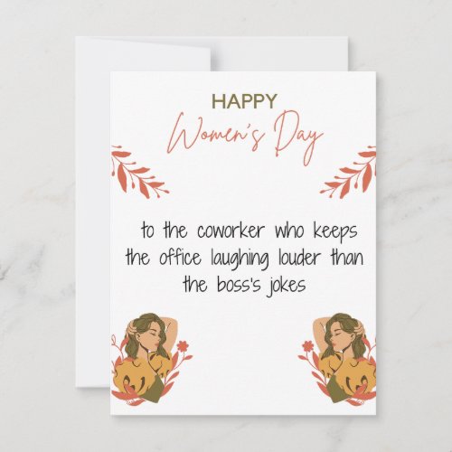 Coworker _ Partner Funny Womens Day Greeting Card