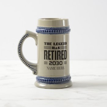 Coworker Party Retirement The Legend Has Retired Beer Stein by Milestone_Hub at Zazzle