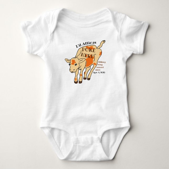 Cowpoke calf western cowboy cowgirl baby jumpsuit bodysuit (Front)