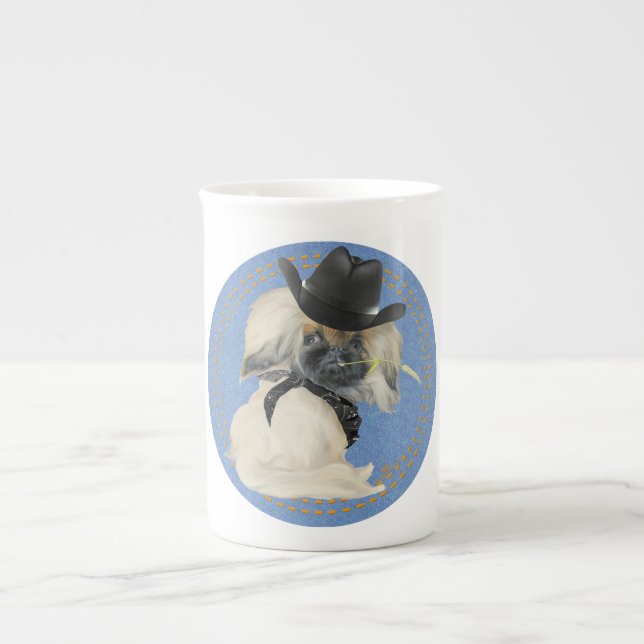 Cowpoke Peke Bone China Mug (Front)
