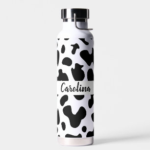 cowprint motif name water bottle