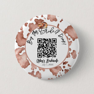 Cowprint Rodeo bachelorette buy this Bride a drink Button