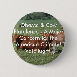 cows-19rq, ObaMa & Cow Flatulence - A Major Con... Button