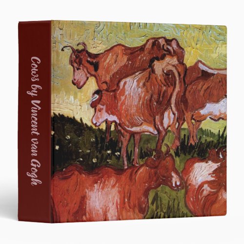 Cows after Jordaens by Vincent van Gogh 3 Ring Binder