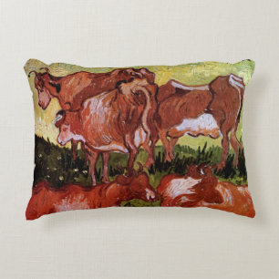 Cows (after Jordaens) by Vincent van Gogh Accent Pillow