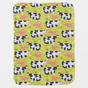 Cows And Pigs Pattern Baby Blanket