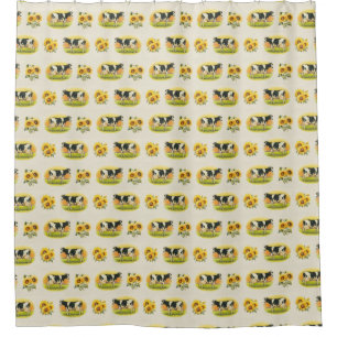 Cows and Sunflowers Shower Curtain