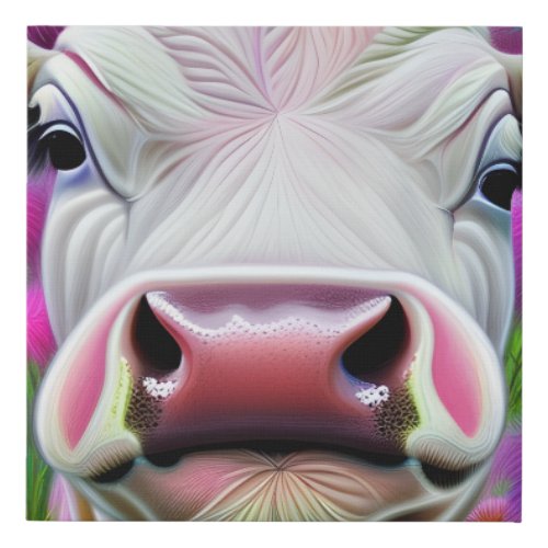 Cows are Domesticated Mammals that are Commonly ra Faux Canvas Print