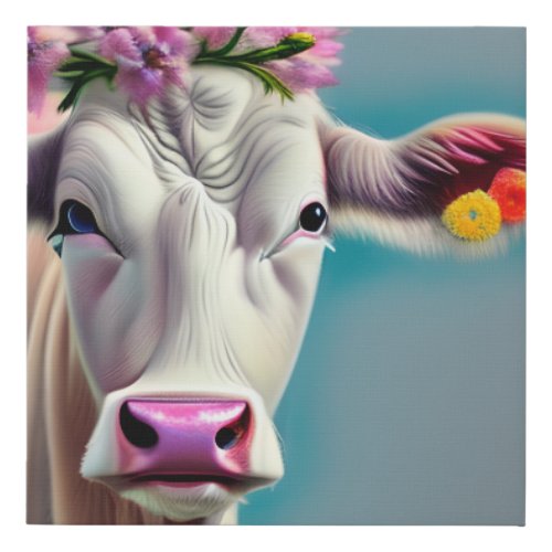 Cows are Domesticated Mammals that are Commonly ra Faux Canvas Print