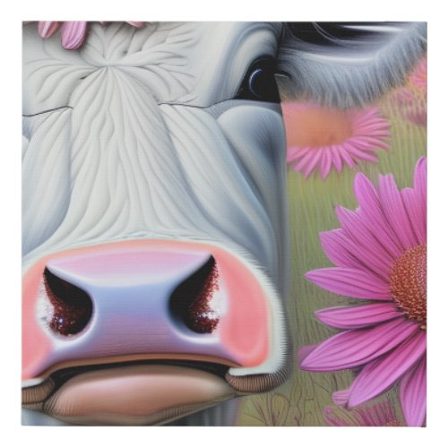 Cows are Domesticated Mammals that are Commonly ra Faux Canvas Print