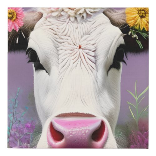 Cows are Domesticated Mammals that are Commonly ra Faux Canvas Print