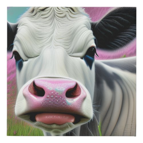 Cows are Domesticated Mammals that are Commonly ra Faux Canvas Print