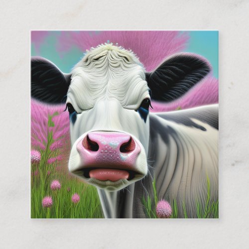 Cows are Domesticated Mammals that are Commonly ra Square Business Card