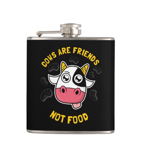 Cows Are Friends Not Food Flask