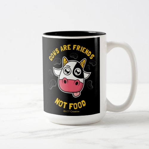 Cows Are Friends Not Food Two_Tone Coffee Mug