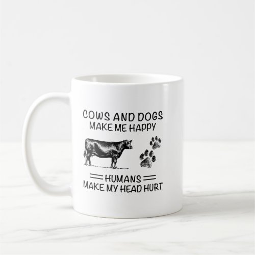 Cows Are My Favorite People Retro Funny Cow Lover Coffee Mug