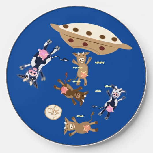 Cows being abducted by ufo wireless charger (Front)