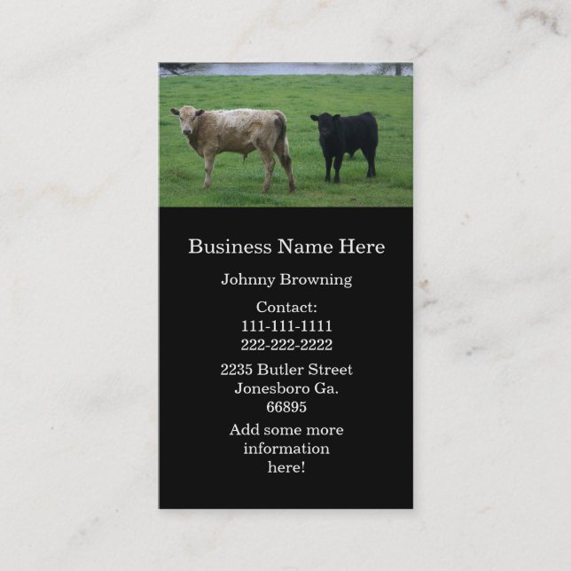 Cows Business Cards (Front)