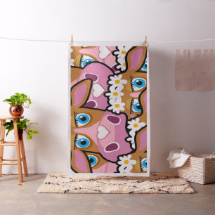 Cows Butterfly  Floral  Fabric