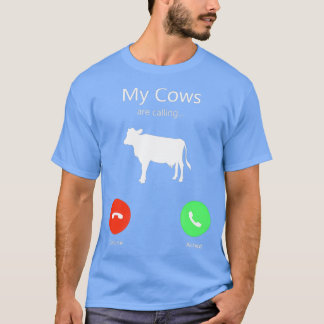 Cows Calling Phone Screen T-Shirt
