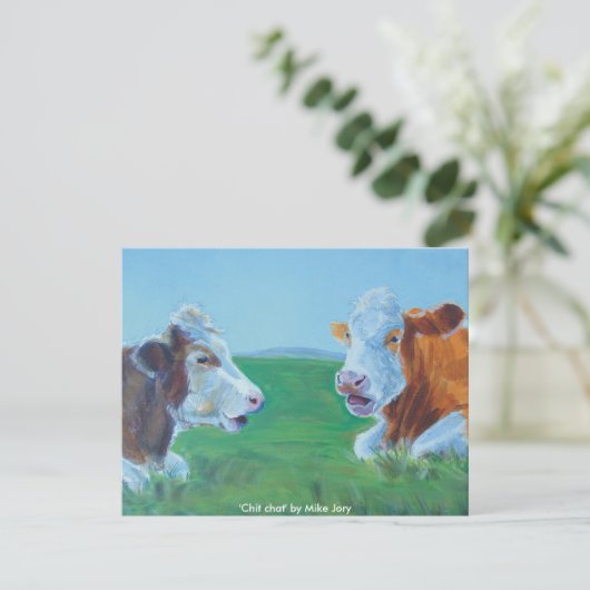 Cows chatting & lying down illustration Chit Chat (Standing Front)